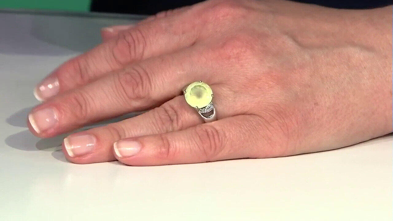 Video Prehnit-Silberring