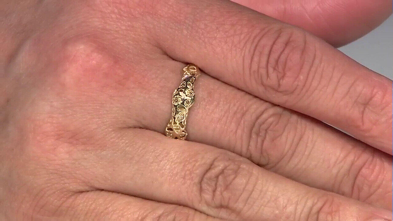 Video 9K I2 Champagne Diamond Gold Ring (Ornaments by de Melo)