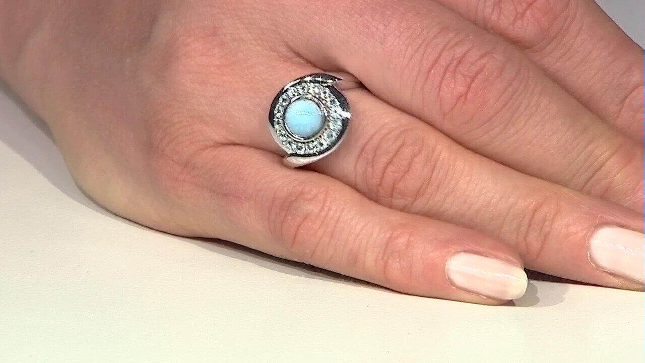 Video Zilveren ring met een larimar (KM by Juwelo)