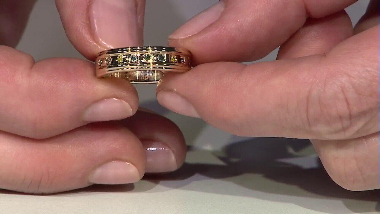 Video Anello in argento con Diamante Giallo I2