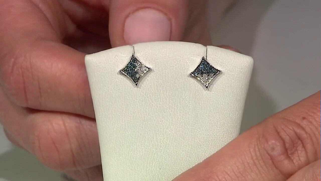 Video Boucles d'oreilles en argent et Diamant I3 (J)