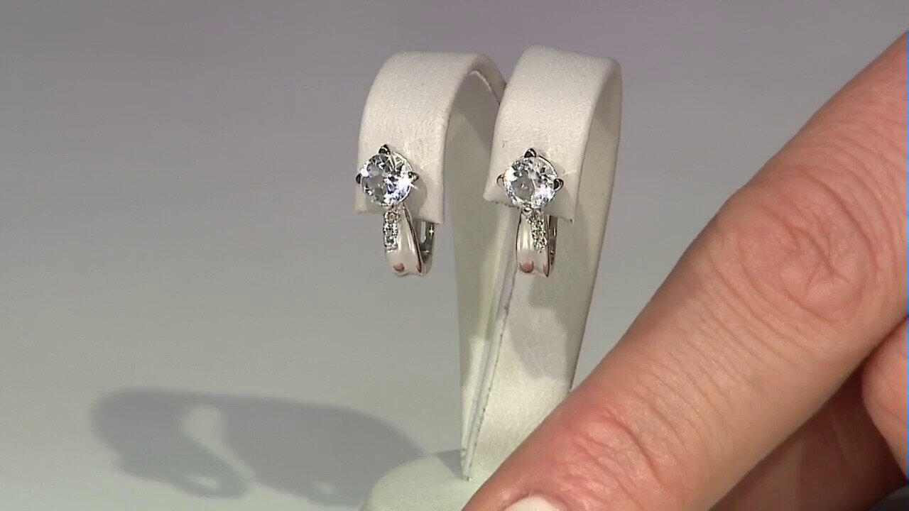 Video Boucles d'oreilles en argent et Quartz blanc