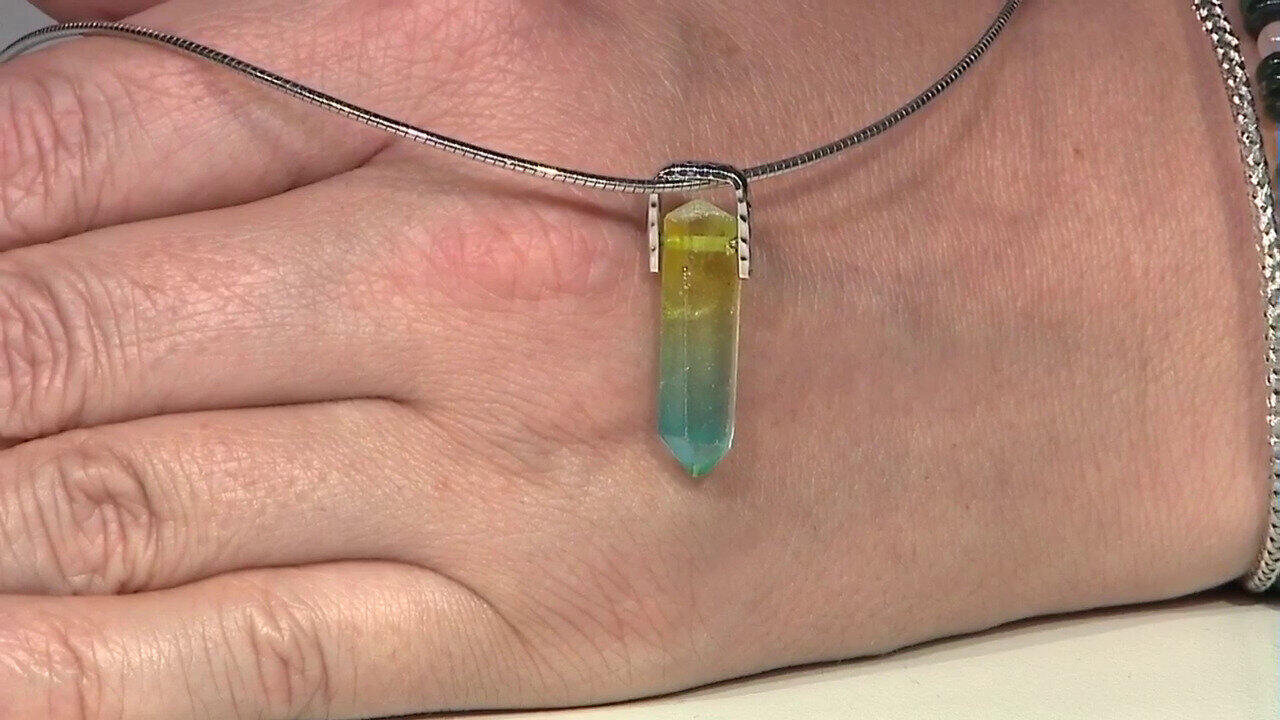 Video Pendentif en argent et Quartz multicolore (MONOSONO COLLECTION)