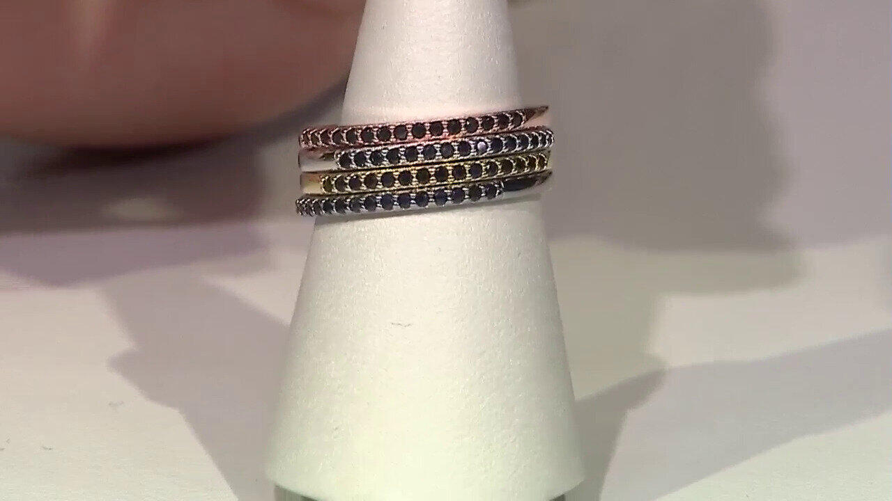 Video Anello in argento con Zaffiro Nero