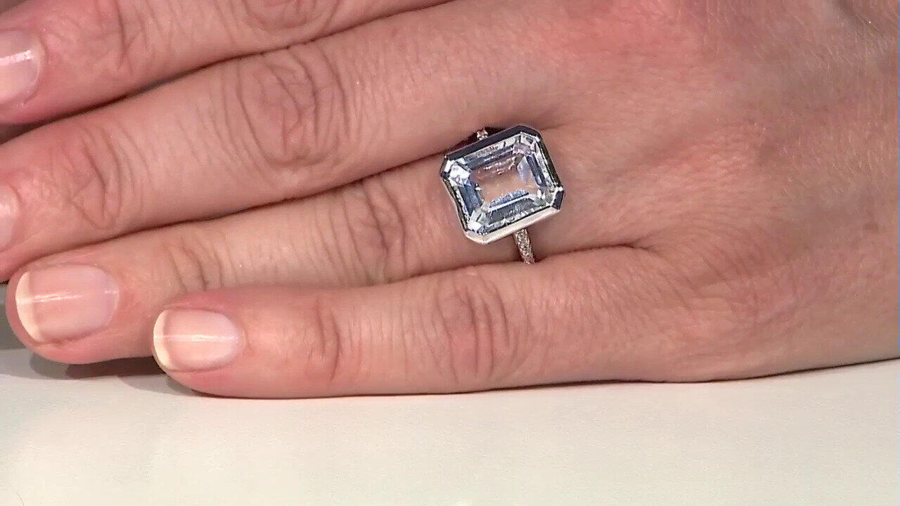 Video Anello in argento con Topazio Bianco (Adela Silber)