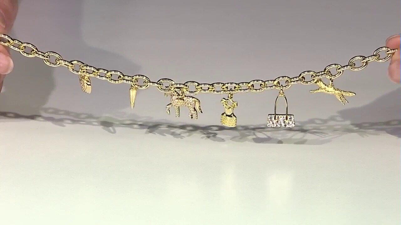 Video Bracciale in argento con Zircone (Adela Silber)