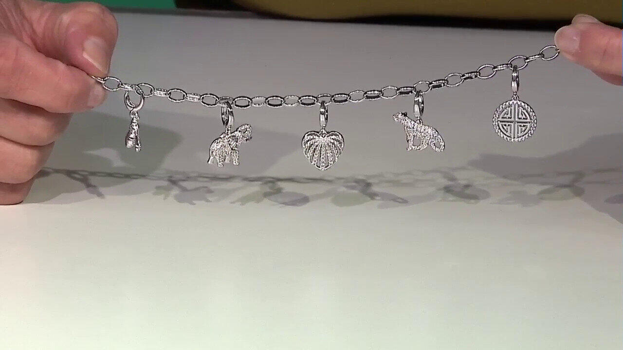 Video Brazalete en plata con Zircón (Adela Silber)