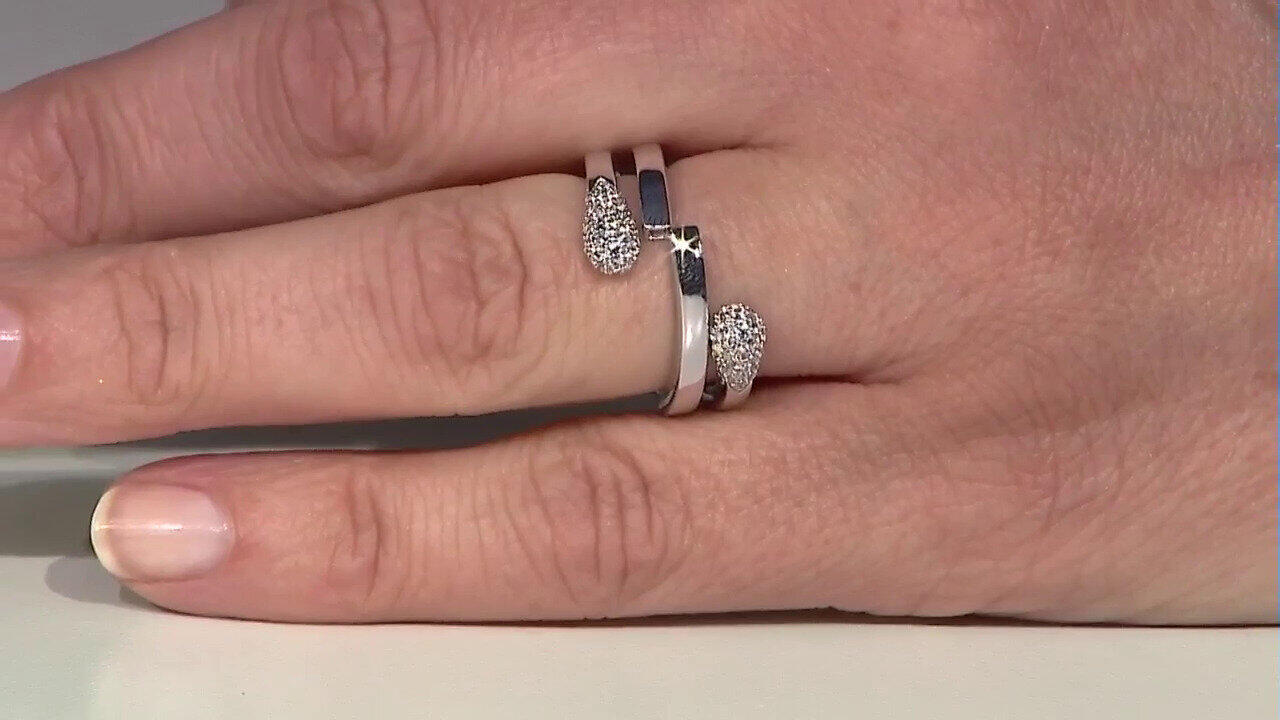 Video Anello in argento con Topazio Bianco (Adela Silber)