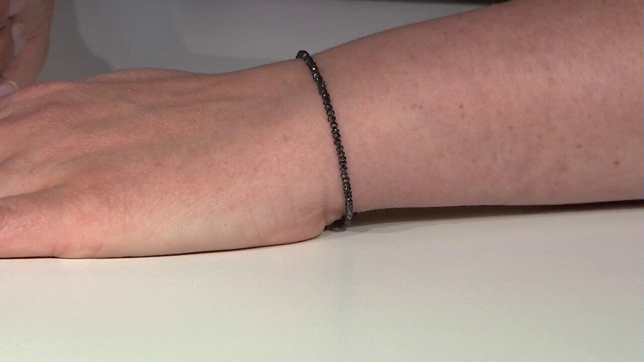 Video Bracciale in argento con Diamante Nero (Adela Silber)