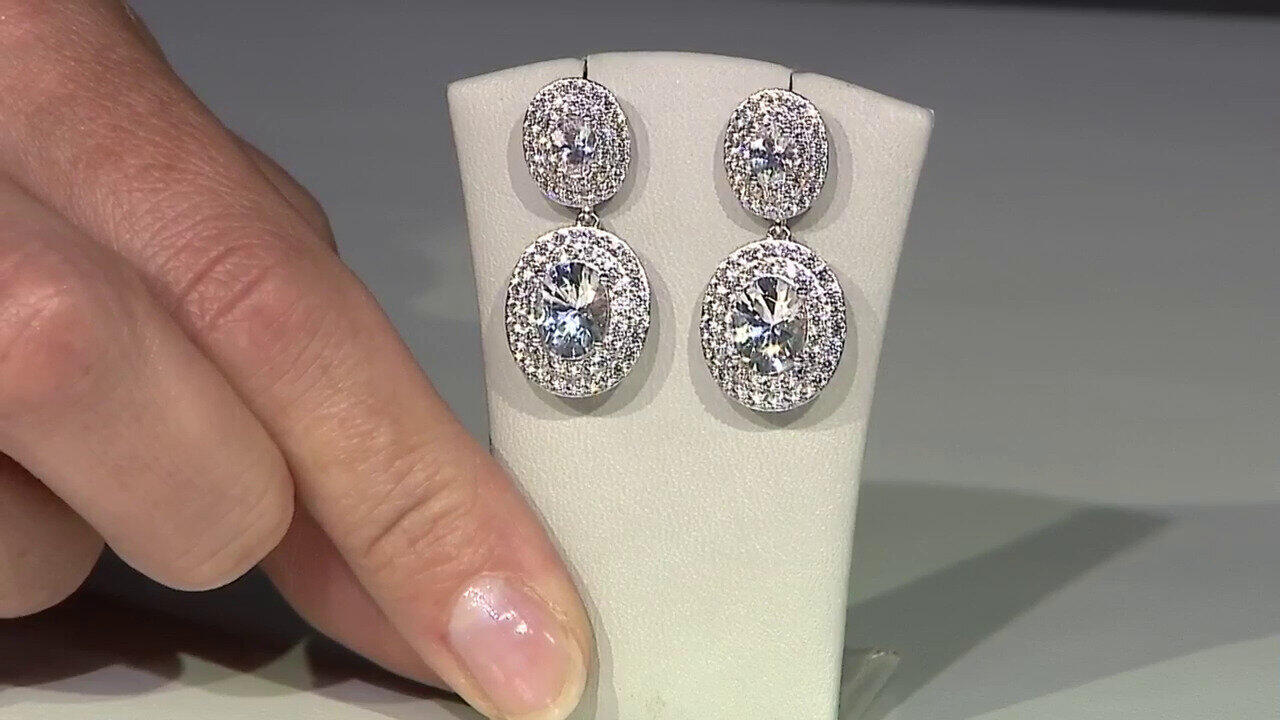 Video Boucles d'oreilles en argent et Danburite