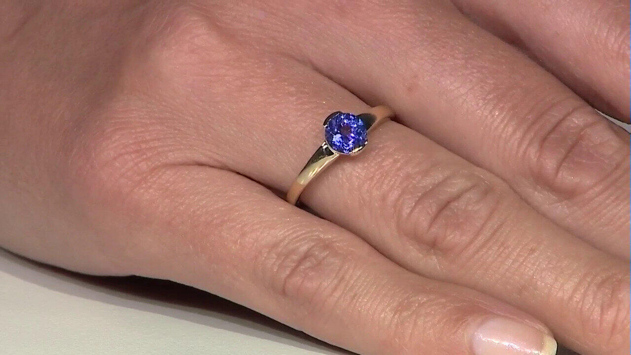 Video Gouden ring met een AAA tanzaniet