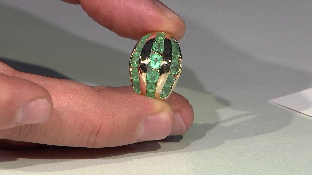 Video Gouden ring met Russische smaragden (de Melo)