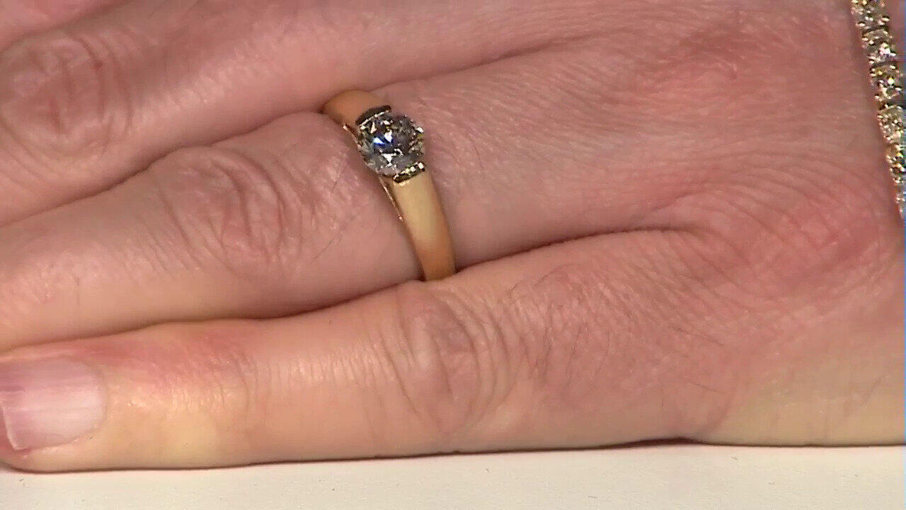 Video 9K Diamond champagne I1 Gold Ring (de Melo)
