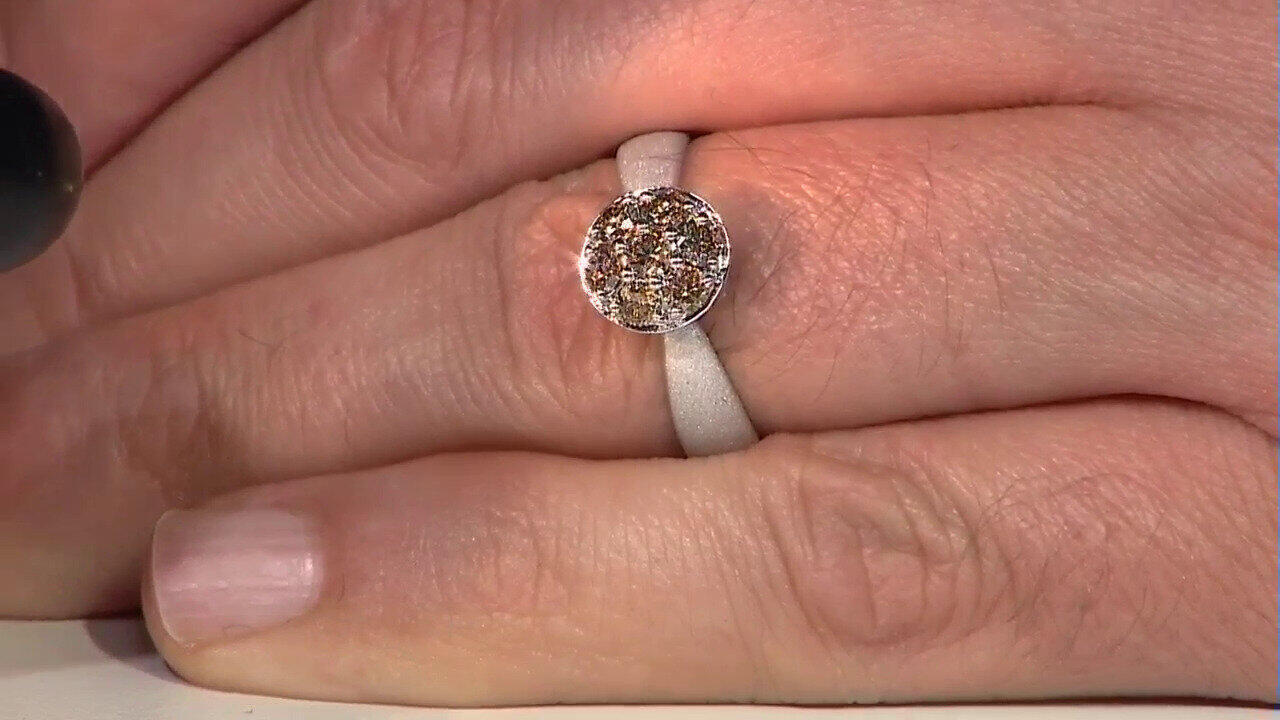 Video Anello in oro con Diamante Champagne I2 (de Melo)