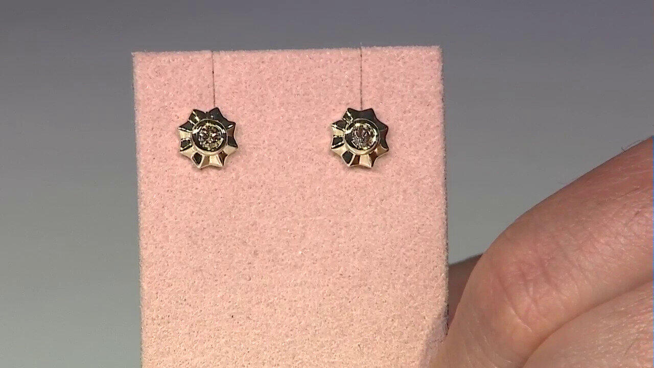 Video Boucles d'oreilles en or et Diamant champagne I2 (de Melo)