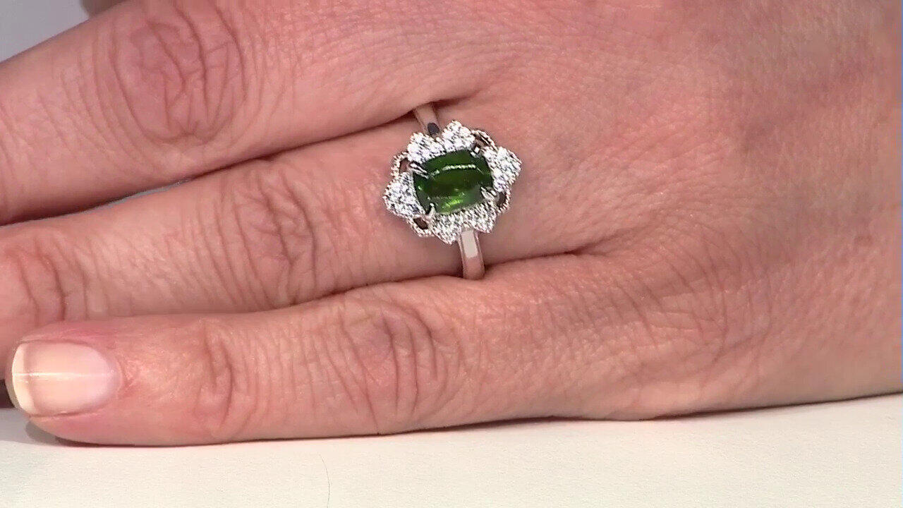 Video Bague en argent et Diopside de Russie