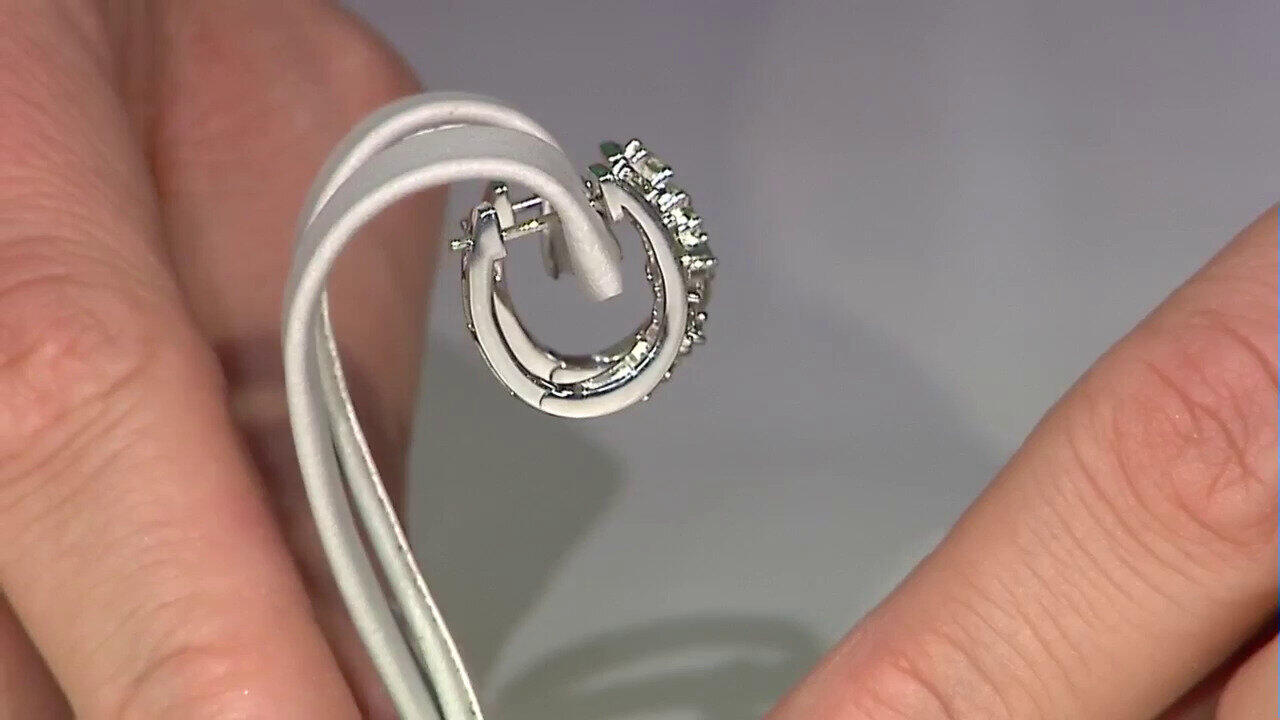 Video Boucles d'oreilles en argent et Saphir vert de Tuléar  (Pallanova)