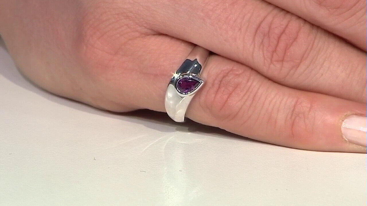 Video Anello in argento con Granato Roshoite (Pallanova)