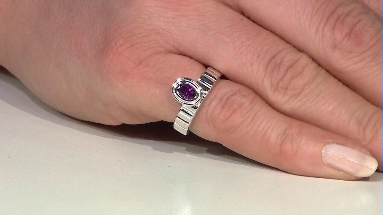 Video Anello in argento con Granato Roshoite (Pallanova)