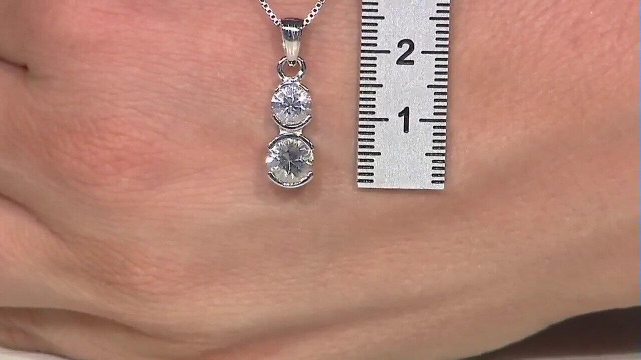 Video Herkimer Diamond Quartz Silver Pendant (Pallanova)