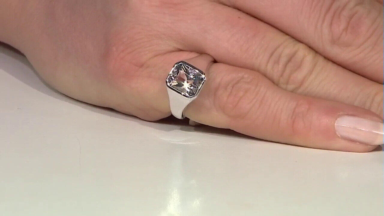 Video Herkimer Diamond Quartz Silver Ring (Pallanova)