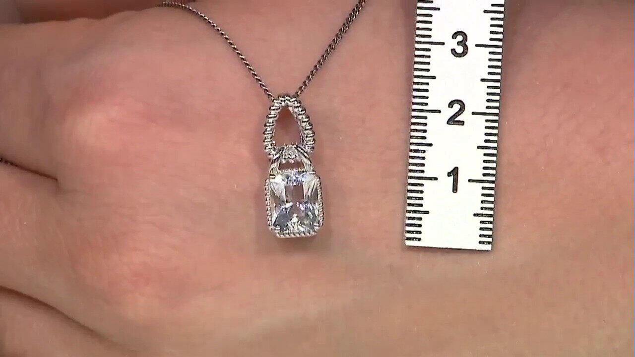 Video Herkimer Diamond Quartz Silver Pendant (Pallanova)