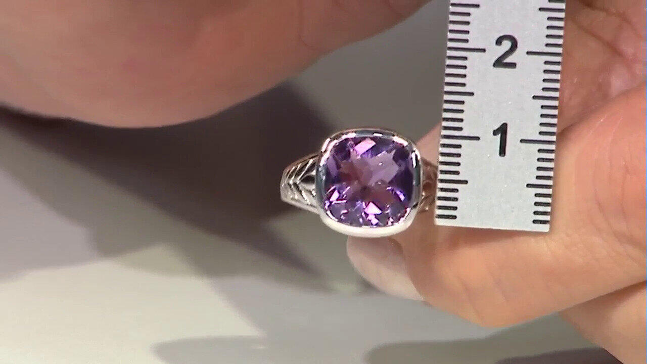 Video Zilveren ring met een amethist (Pallanova)