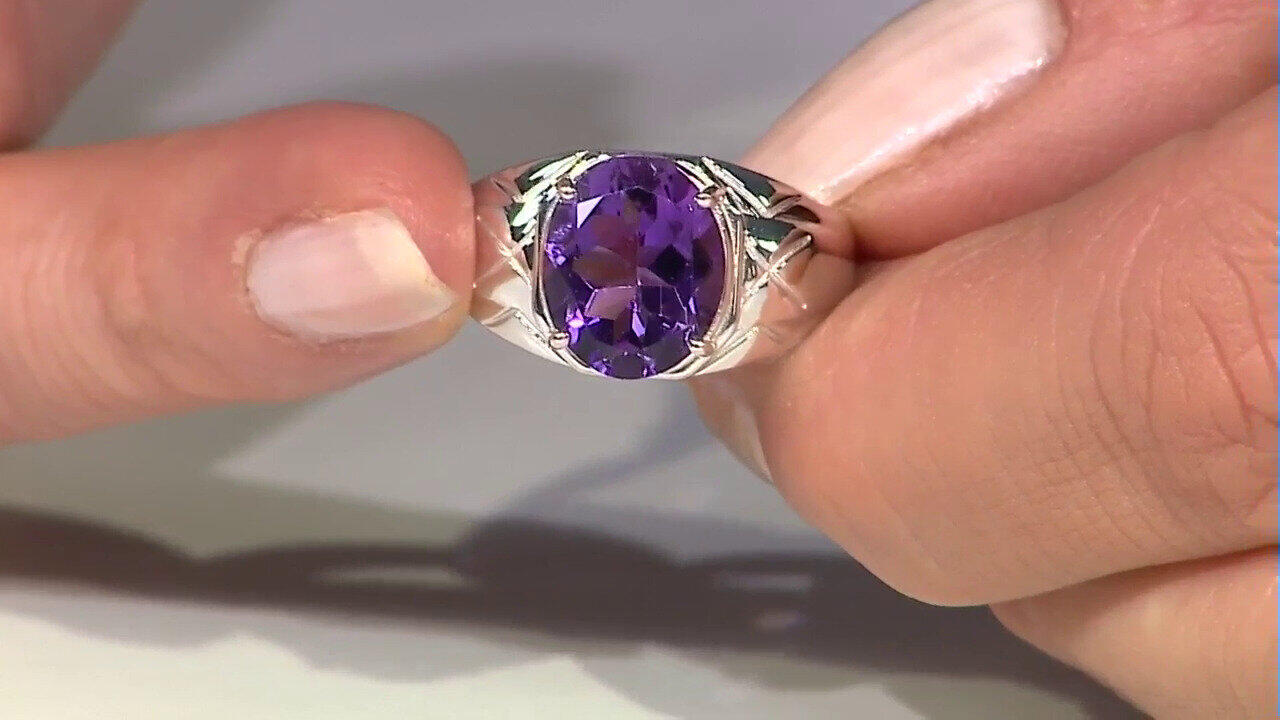 Video Zilveren ring met een amethist (Pallanova)