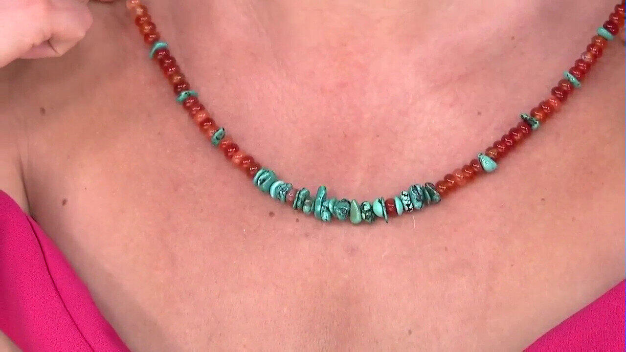 Video Collar en plata con Turquesa