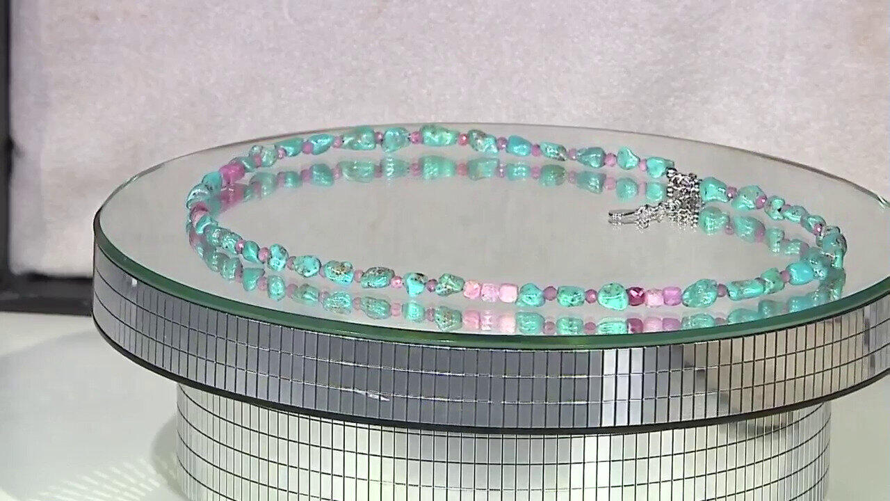 Video Collar en plata con Turquesa
