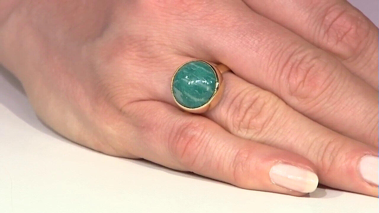 Video Anello in argento con Amazzonite (Bali Barong)