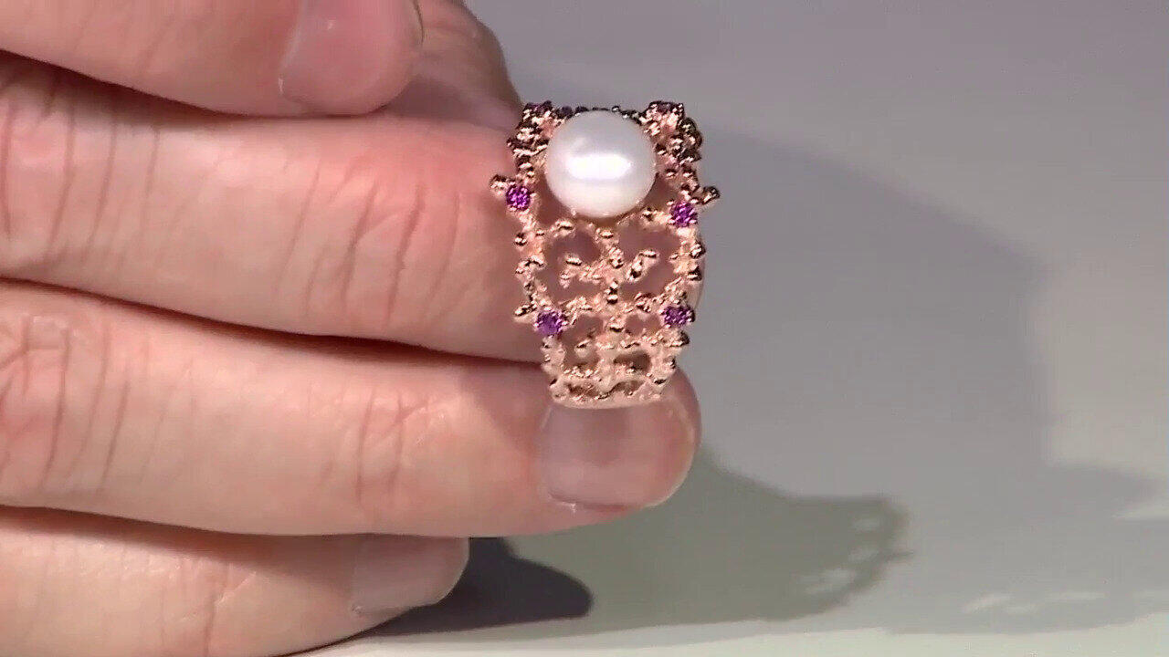 Video Anillo en plata con Perla blanca Freshwater (TPC)