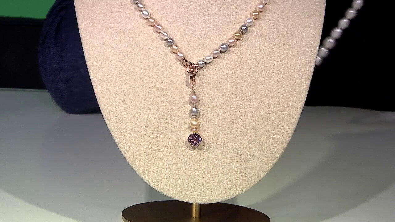 Video Collar en plata con Perla blanca Freshwater (TPC)
