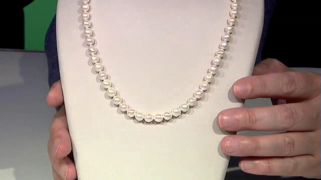 Video Collar en plata con Perla blanca Freshwater (TPC)