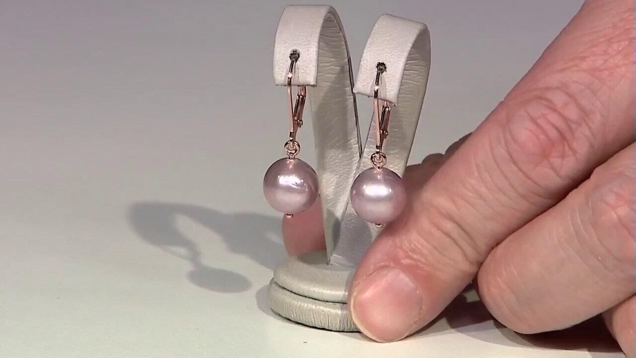 Video Orecchini in argento con Perla Ming Porpora (TPC)
