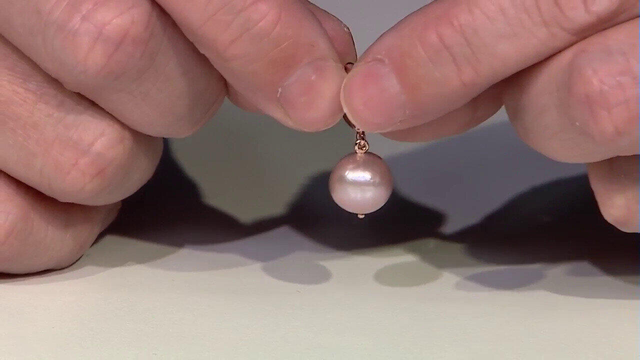 Video Purpurfarbene Ming-Perlen-Silberanhänger (TPC)