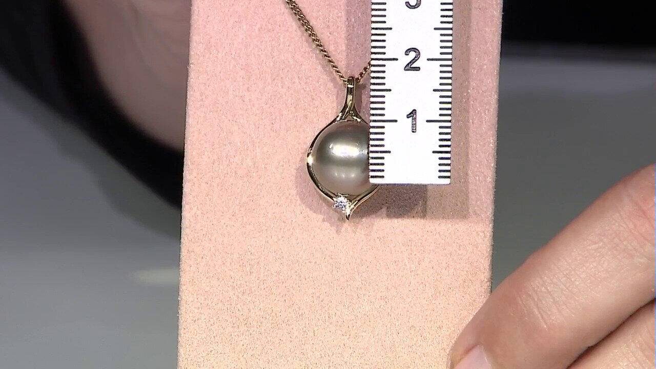 Video Pendentif en argent et Perle de culture de Tahiti (TPC)