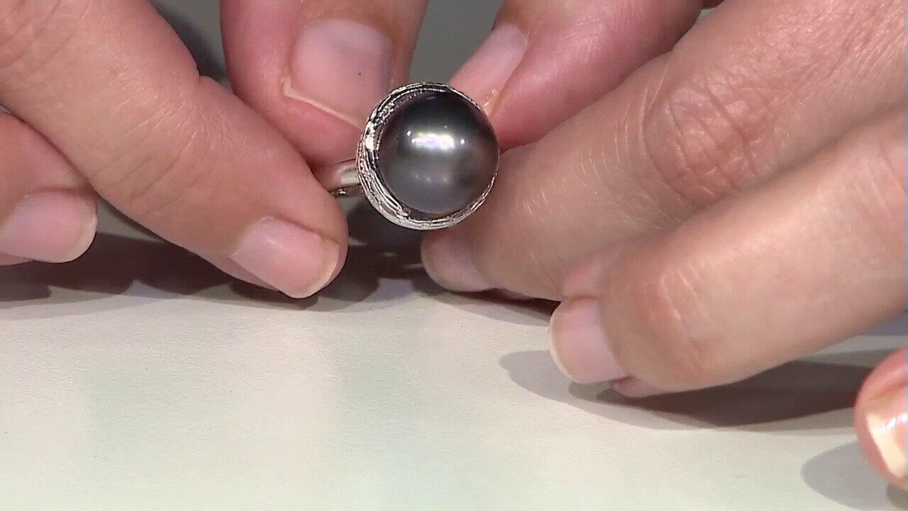 Video Anillo en plata con Perla cultivada de Tahití (TPC)