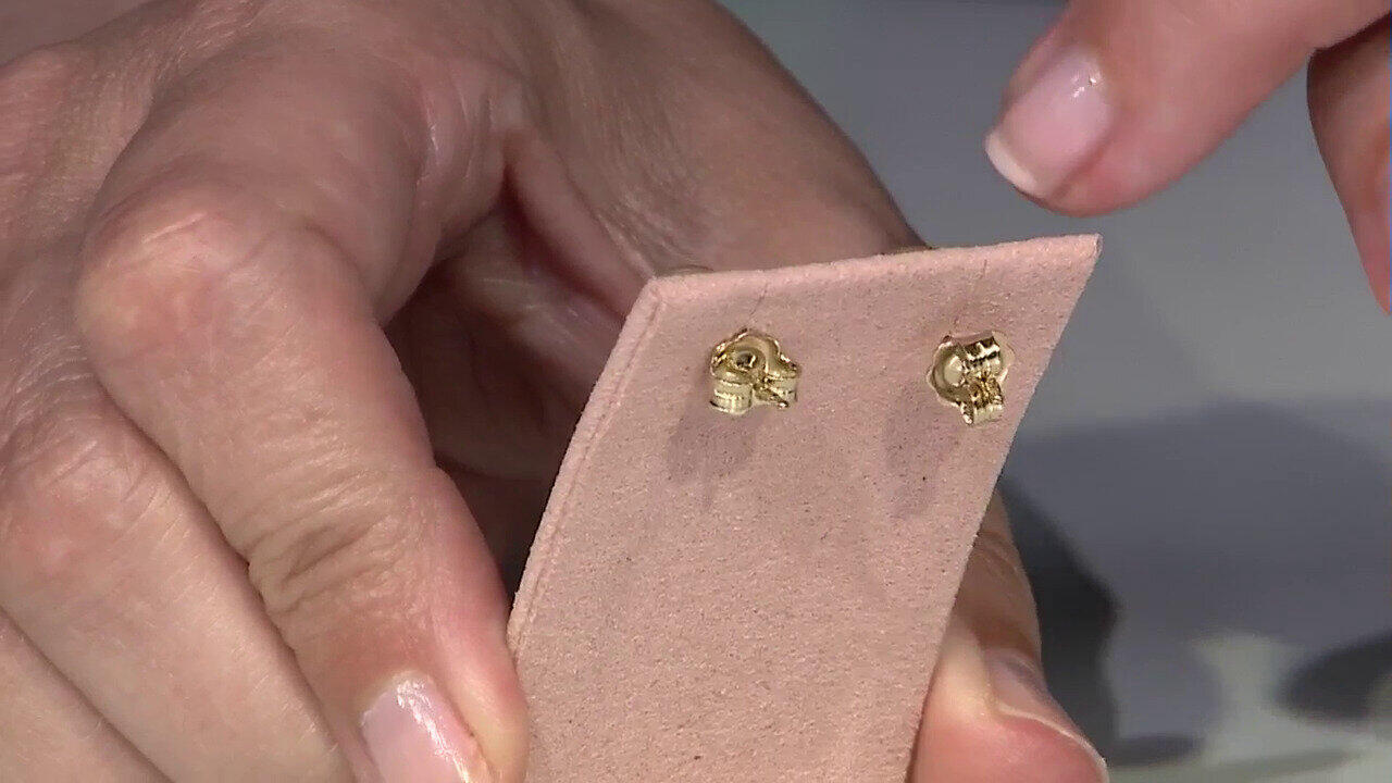 Video Boucles d'oreilles en argent et Perle de culture d'eau douce orange (TPC)