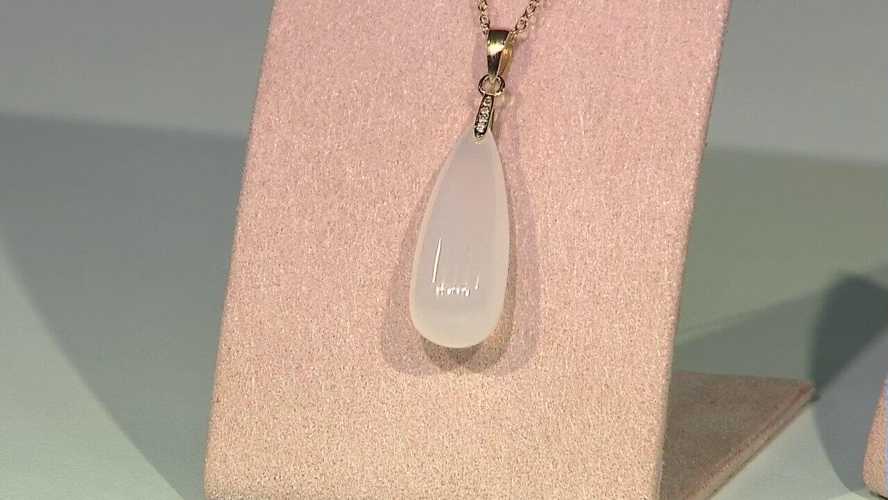 Video Pendientes en plata con Calcedonia blanca