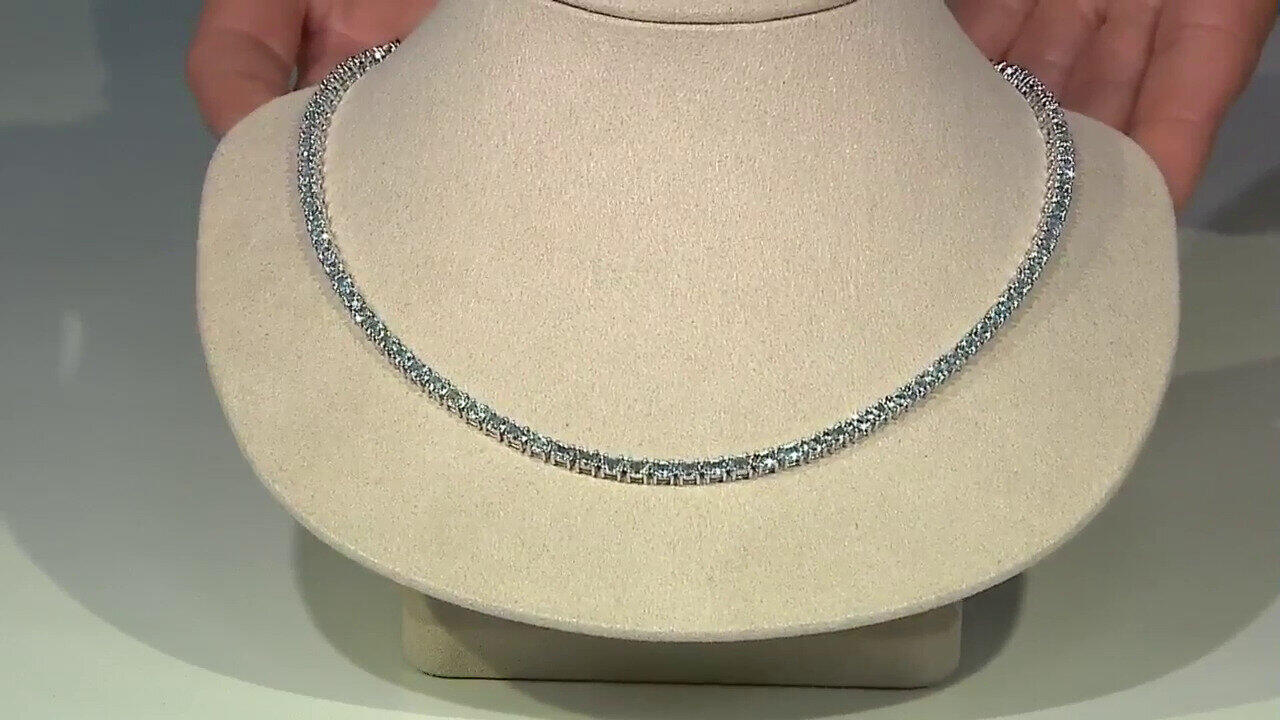 Video Sky Blue Topaz Silver Necklace