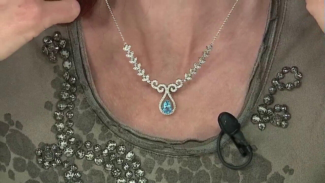 Video Collier en argent et Topaze bleu Suisse