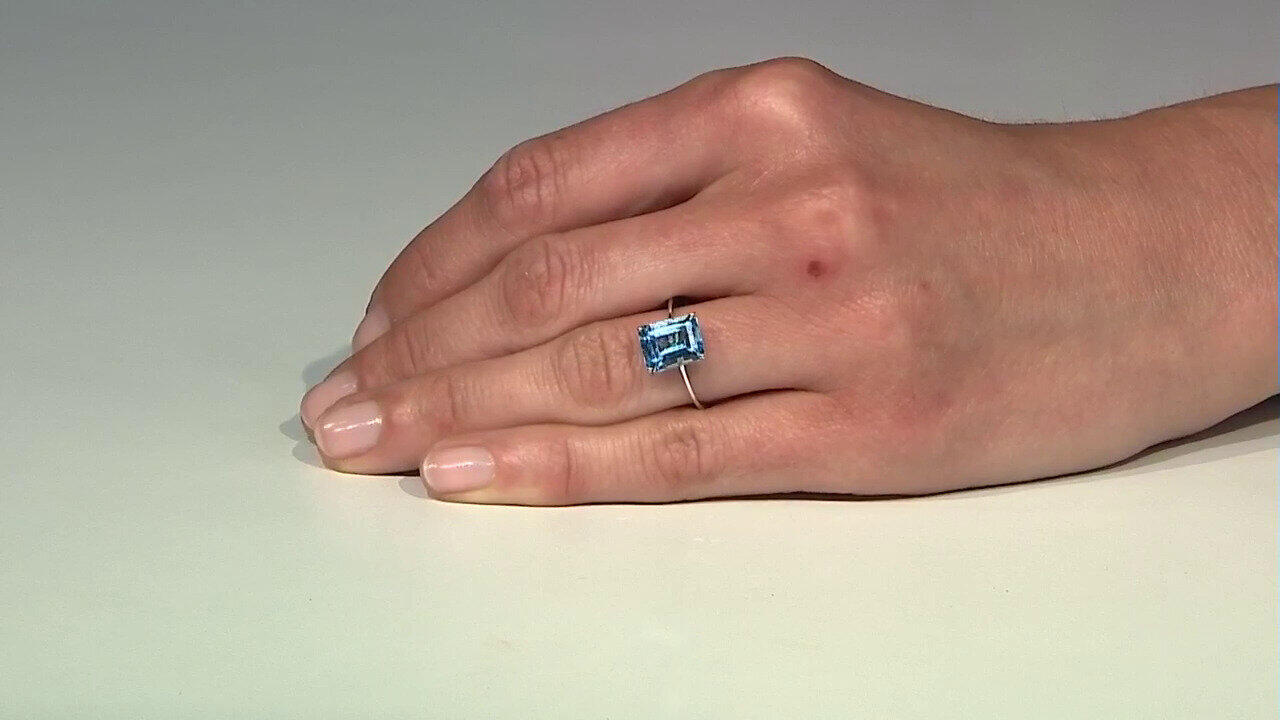 Video Schweizblauer Topas-Goldring