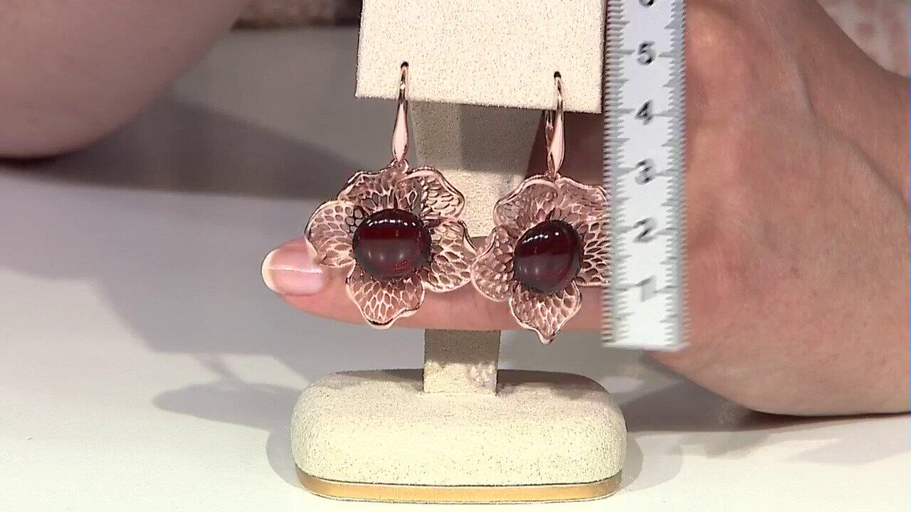 Video Pendientes en plata con Ámbar cereza del Báltico (dagen)