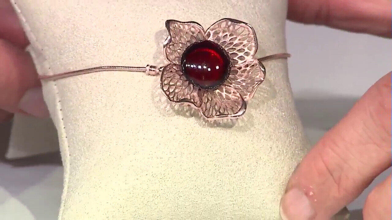 Video Bracelet en argent et Ambre cerise de la Baltique  (dagen)