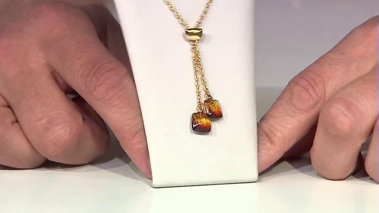 Video Collar en plata con Ámbar del Báltico amanecer (dagen)