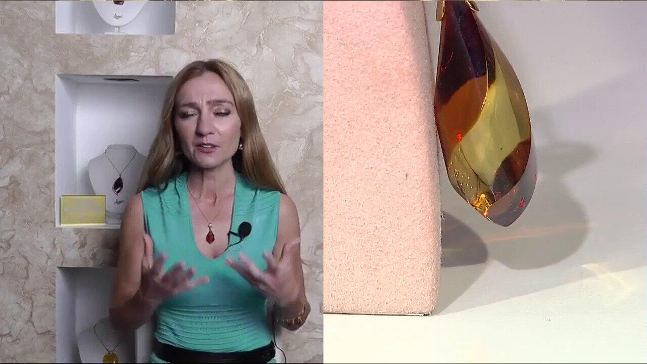 Video Cherry Baltic Amber Silver Necklace (dagen)