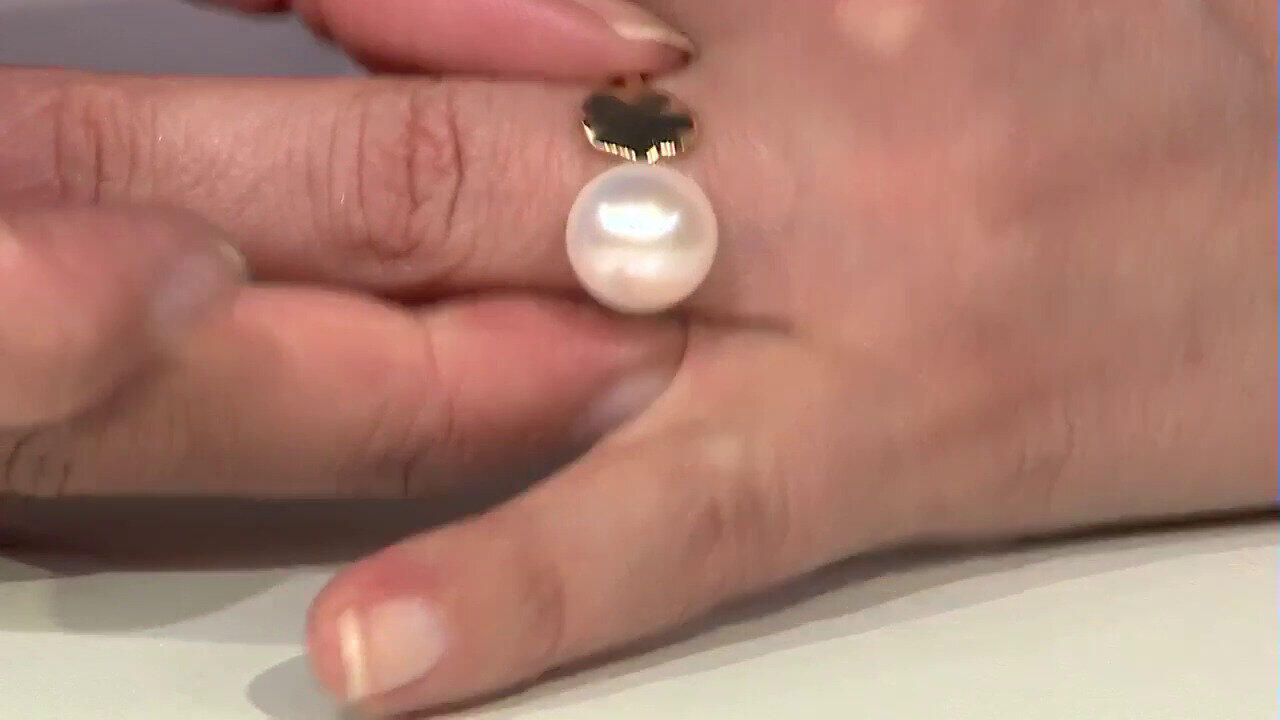 Video Anillo en plata con Perla blanca Freshwater
