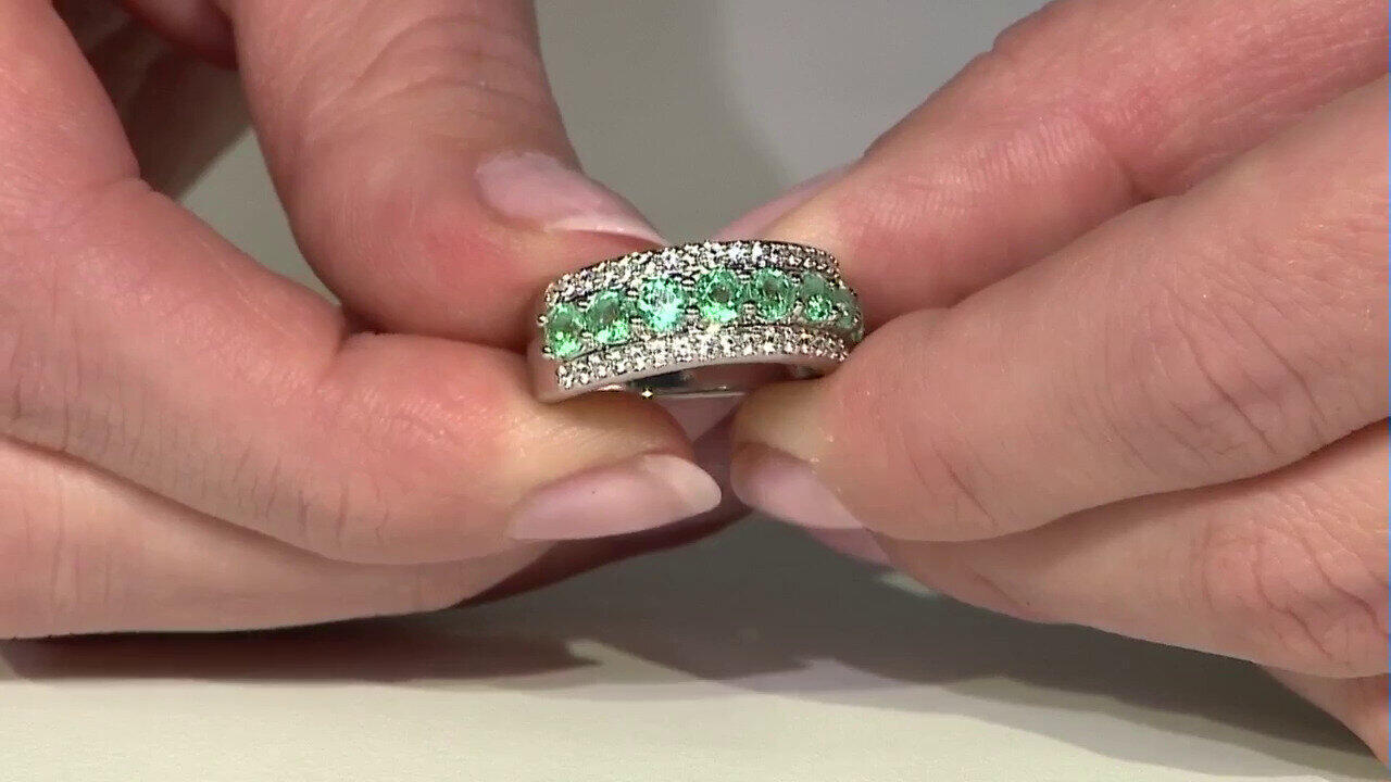 Video Bague en argent et Emeraude de Colombie