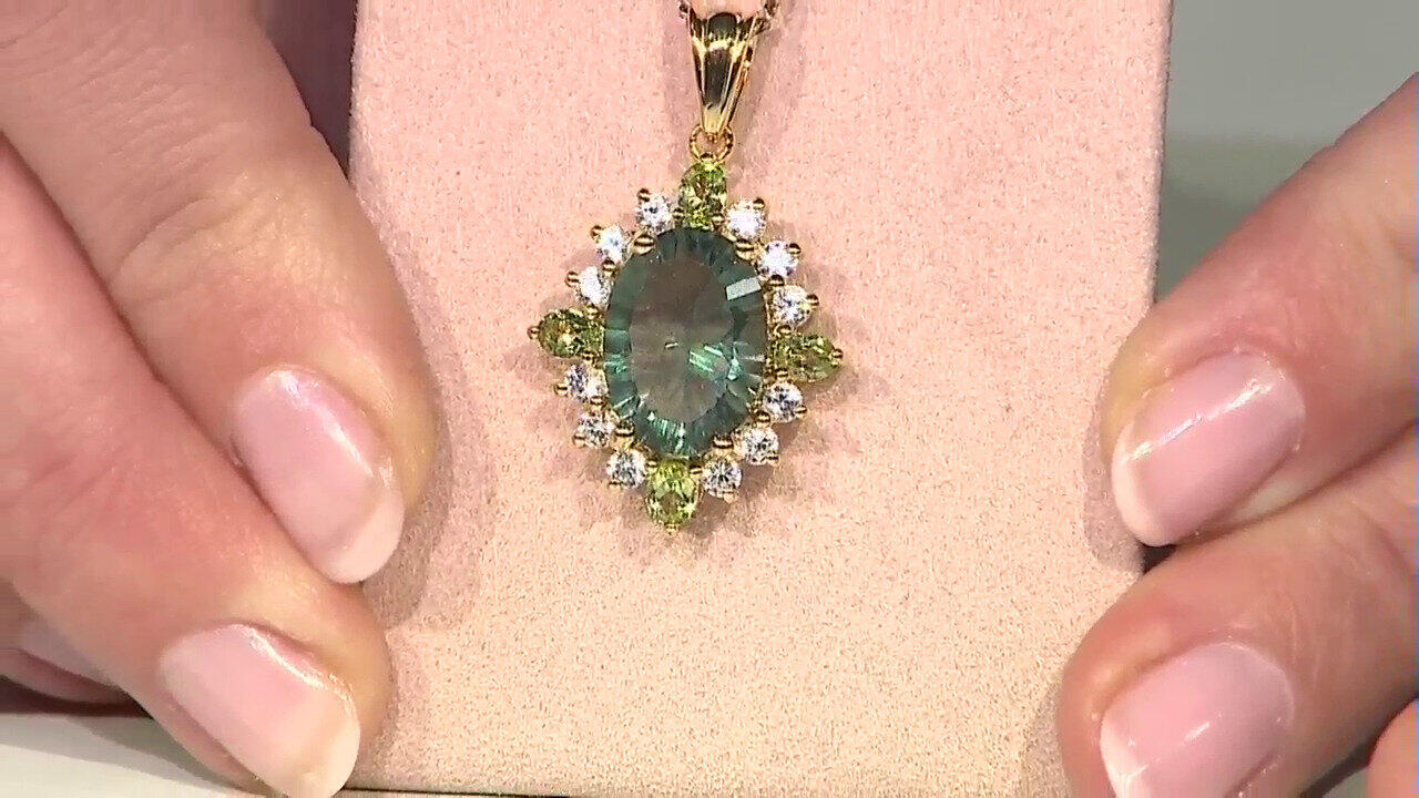Video Pendentif en argent et Fluorite verte